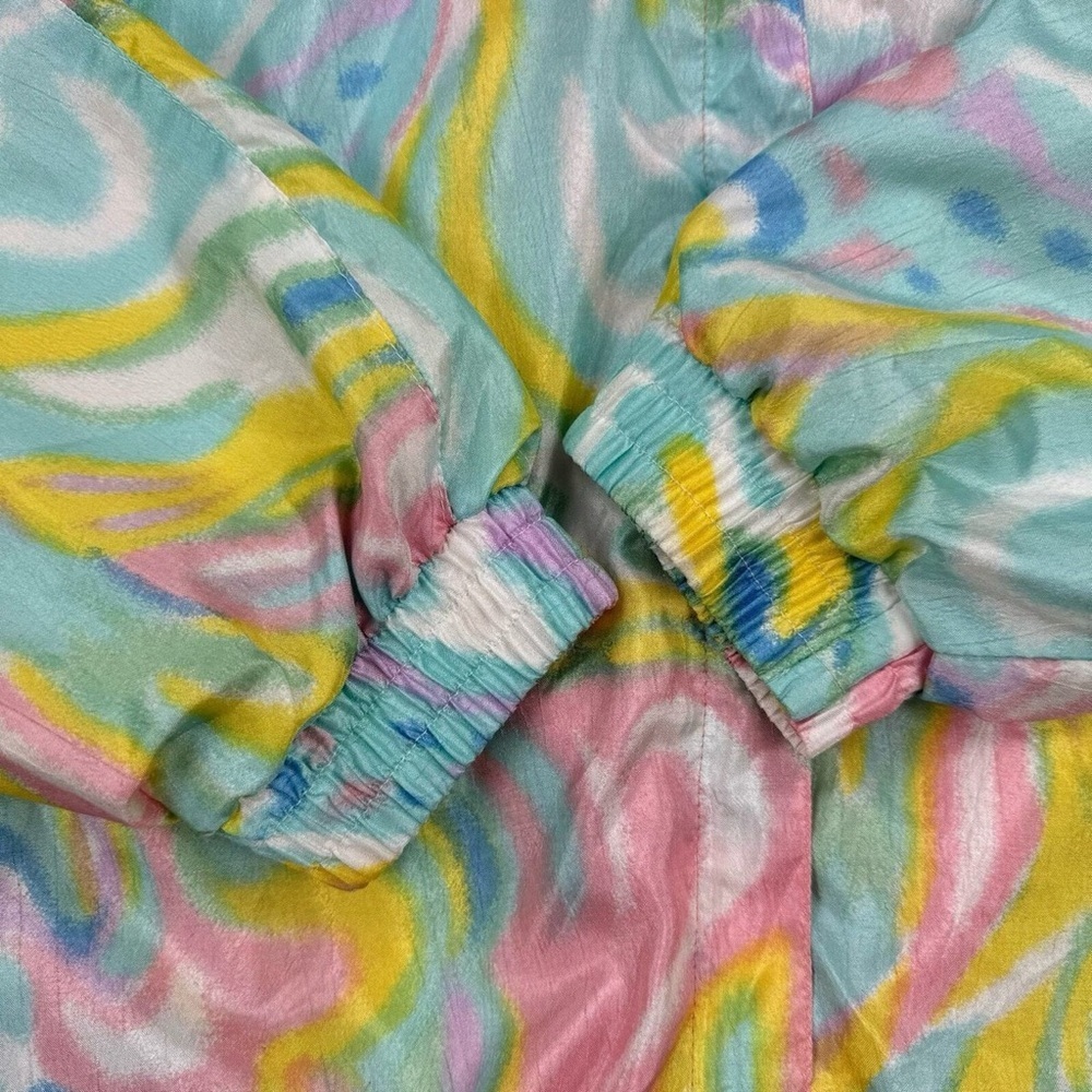 Vintage Pastel Psychedelic Windbreaker 90s Y2K Swirl Jacket Medium unisex Bocoo - Picture 6 of 15